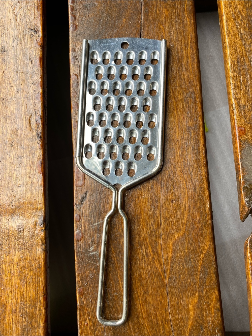 Vintage CURSIVE FOLEY Stainless Steel Handheld Grater - USA 1940s - 1950s MCM